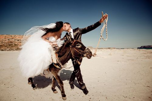 Kreta Hochzeitsfotos Esel