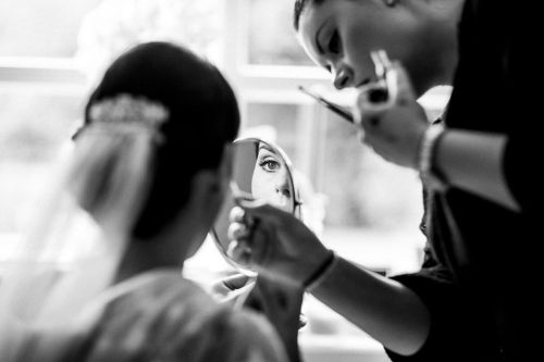 Makeup bride preparation
