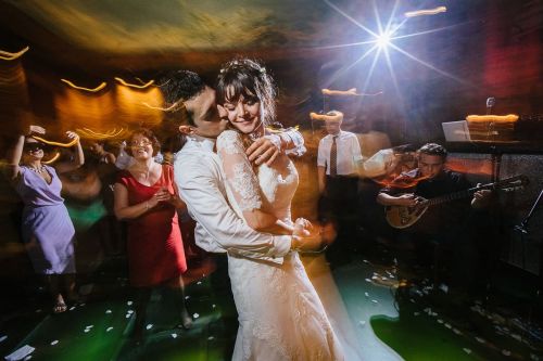 Wedding couple is dancing