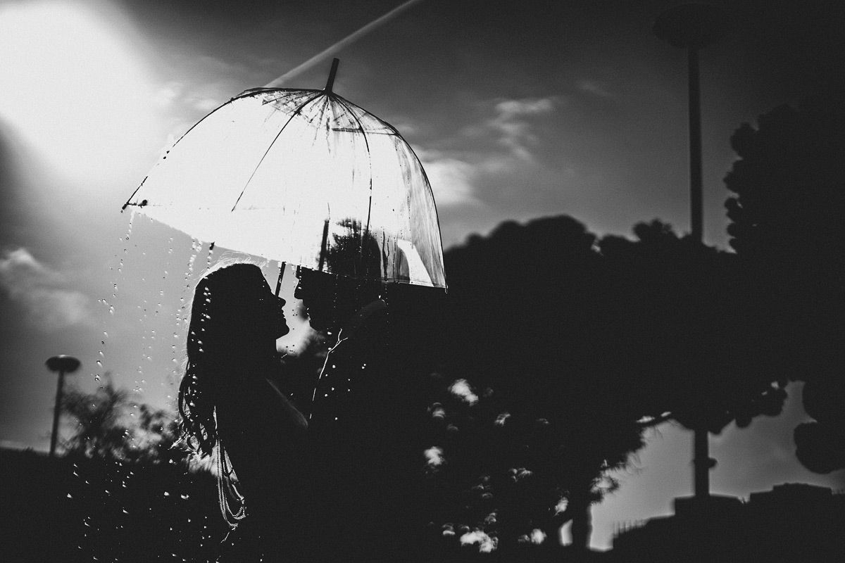 Hochzeitsfotos im Regen