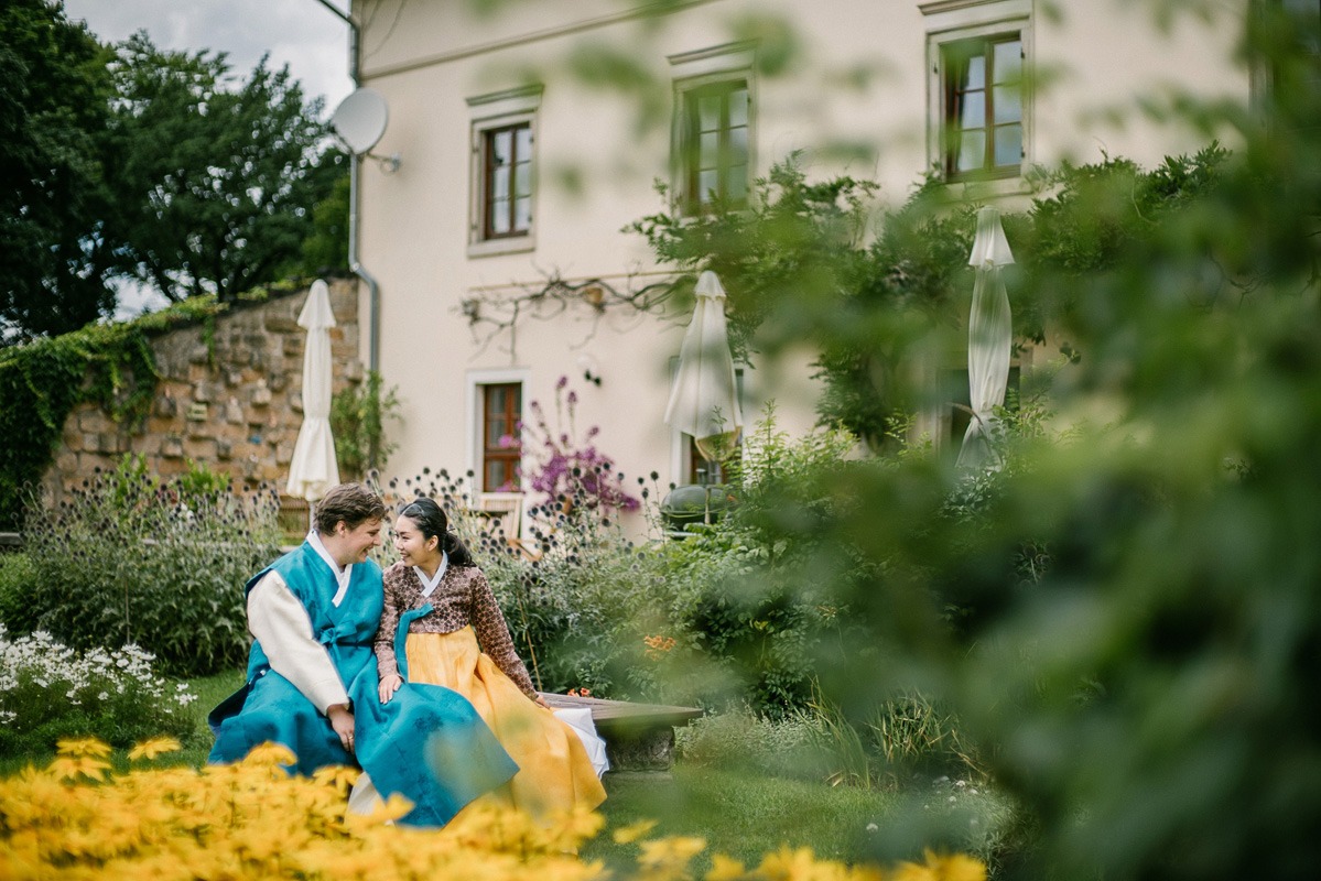 Sommerhochzeit in Dresden. Hochzeitsfotograf Schloss Albrechtsberg